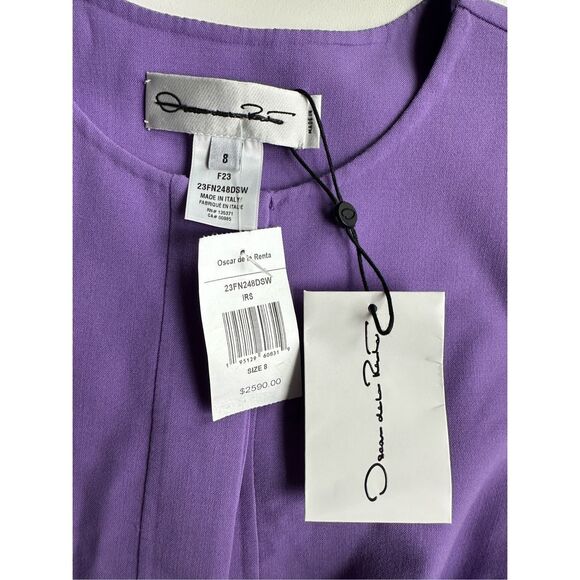 NWT Oscar de la Renta Virgin Wool Midi Dress Purple Size 8 $2590 - Picture 14 of 14